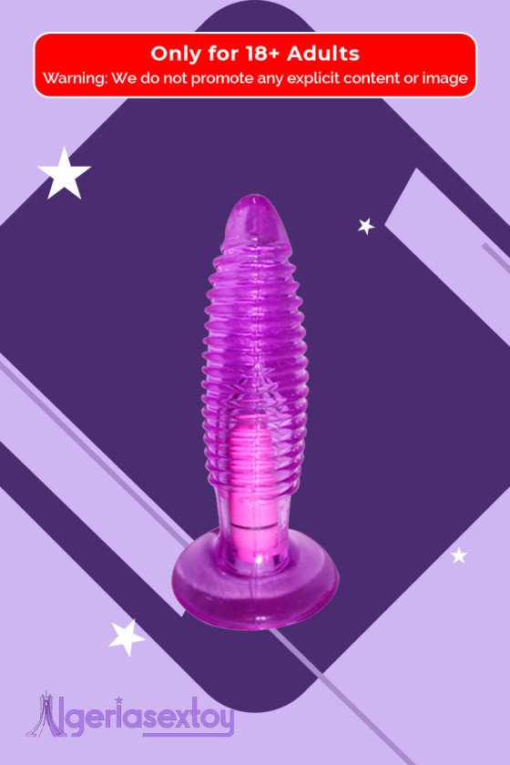 Purple Jelly Anal Vibrating Butt Plug With Suction Cup AD-024