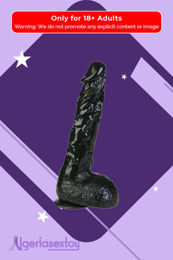 8 inch Black Realistic Non Vibrator With Suction Cup RSNV-018